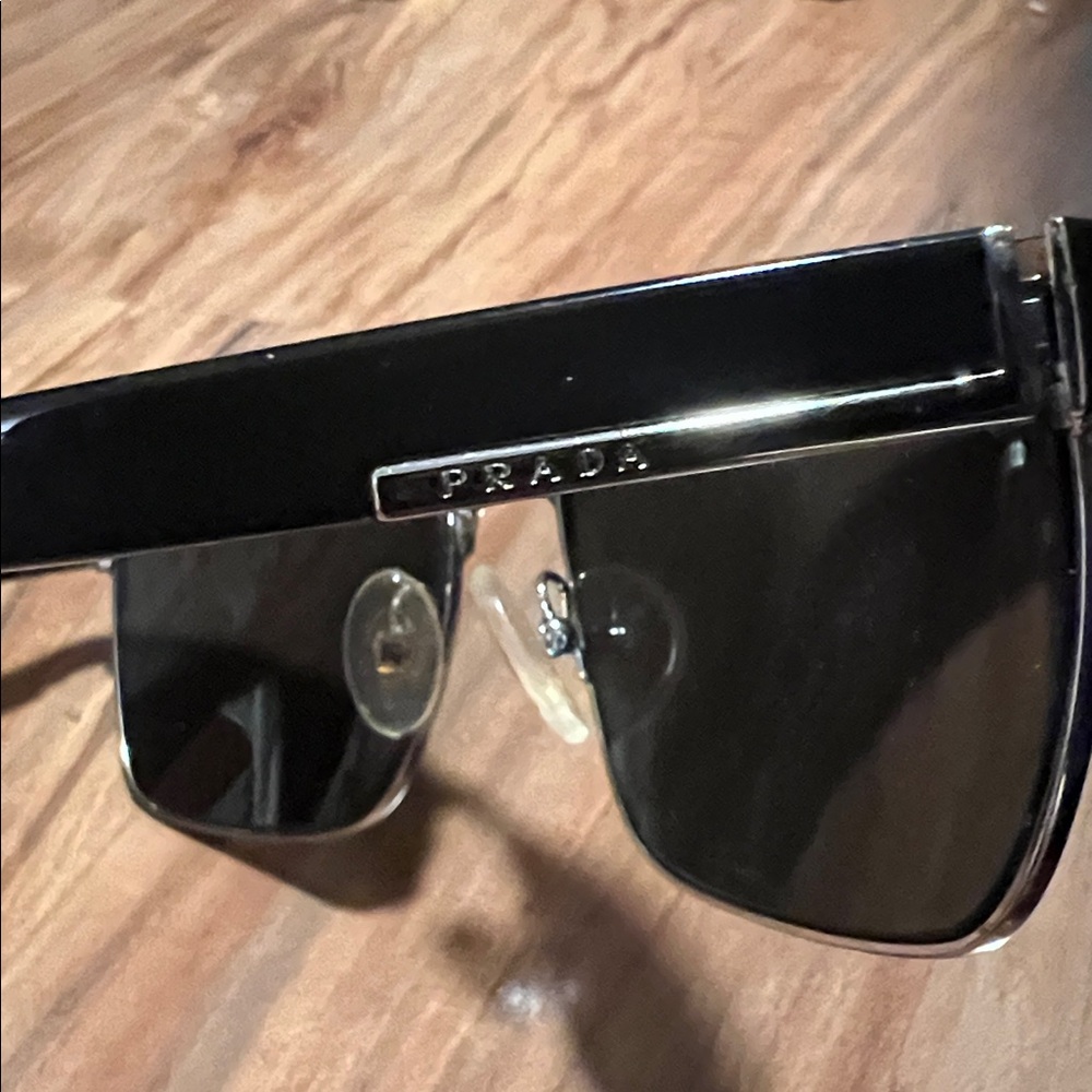 Prada Black and Silver Sunglasses - Picture 7 of 8